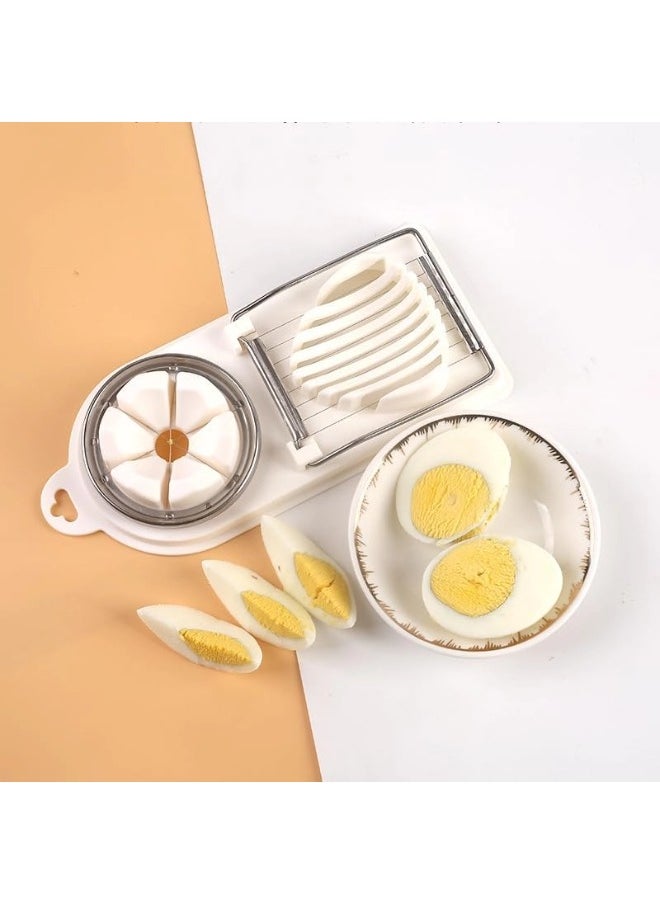 ShebSheb 2 In 1 Multipurpose Egg Slicer,Egg Cutter With Stainless Steel Cutting Wire for Hard Boiled Eggs and Soft Fruits  - Image 1