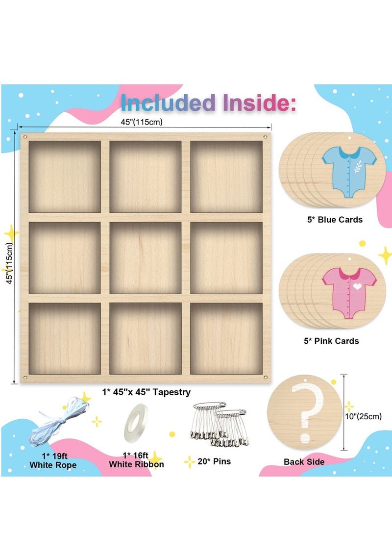 SYOSI Gender Reveal Tic Tac Toe Board Game Baby Party Decorations - Image 2