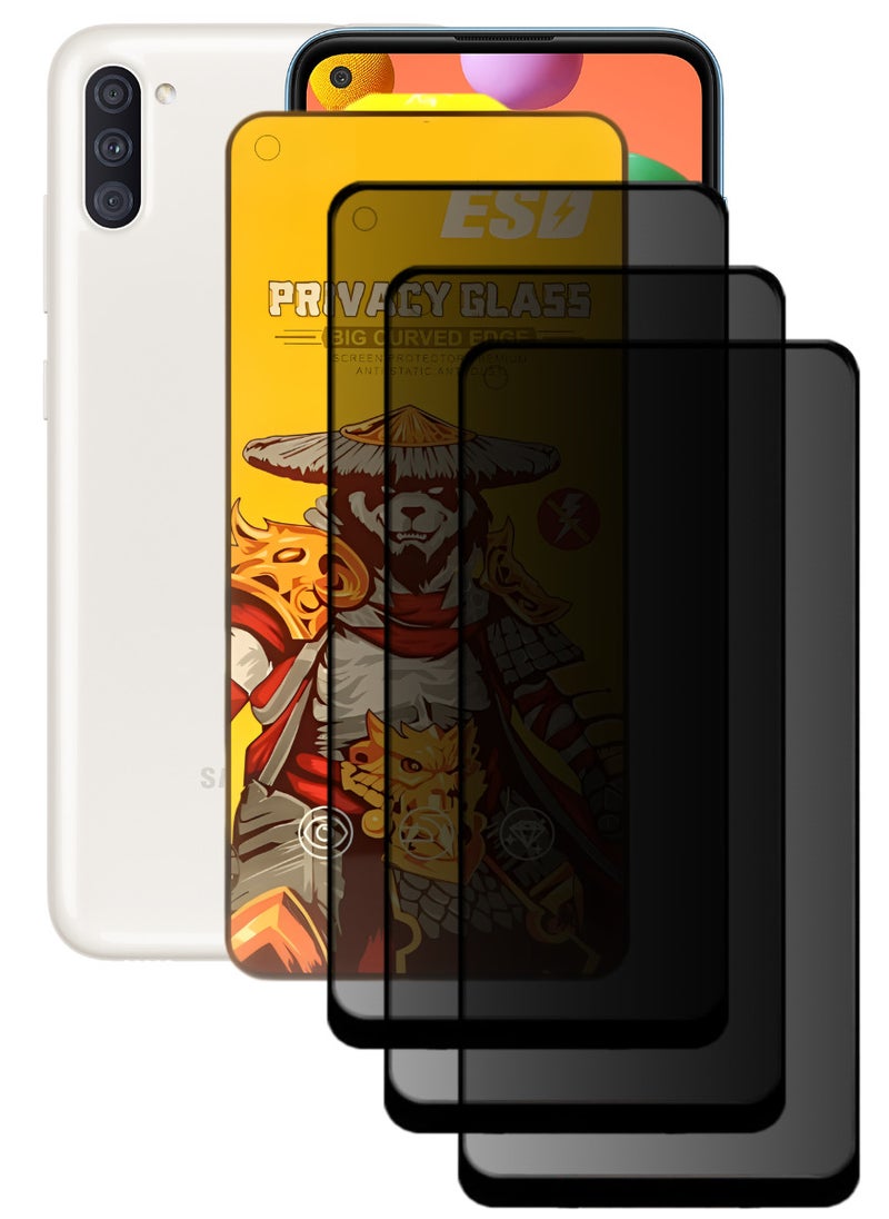 ESD 3 Pieces Tempered Dustproof Privacy Glass Screen Protector Compatible For Samsung Galaxy A11 - Image 1