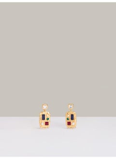 REISS Skylyn:  Crystal Rectangle Drop Earrings  - Image 1