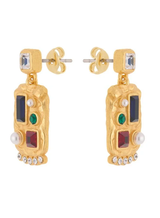 REISS Skylyn:  Crystal Rectangle Drop Earrings