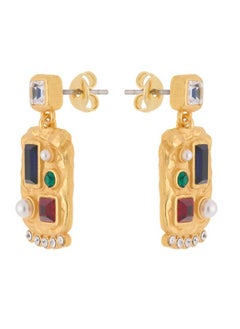 REISS Skylyn:  Crystal Rectangle Drop Earrings  - Image 3