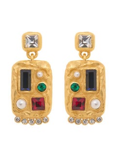 REISS Skylyn:  Crystal Rectangle Drop Earrings  - Image 4