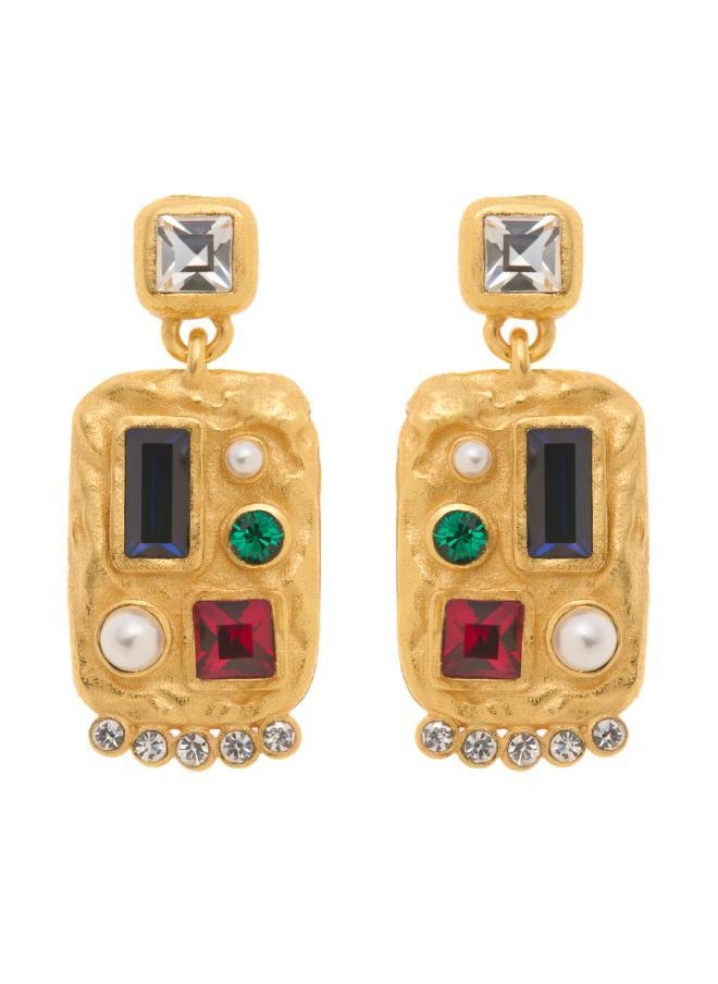 REISS Skylyn:  Crystal Rectangle Drop Earrings  - Image 4