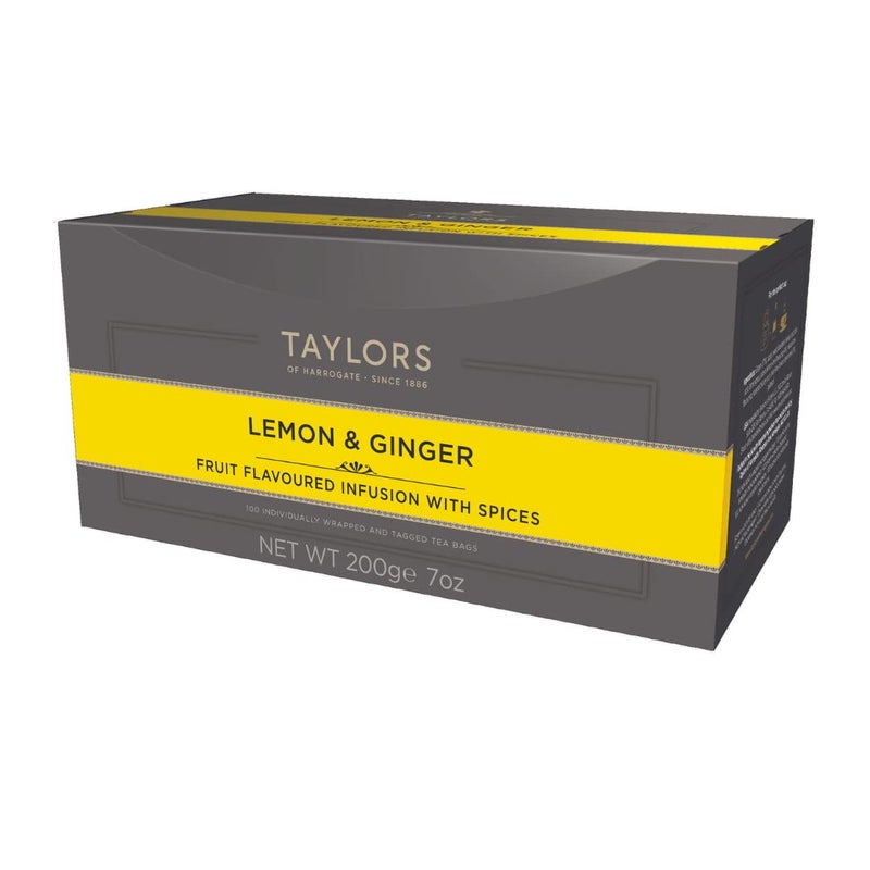 Taylors of Harrogate Lemon & Ginger Herbal Tea, 100 Count (Pack of 1) - Image 1