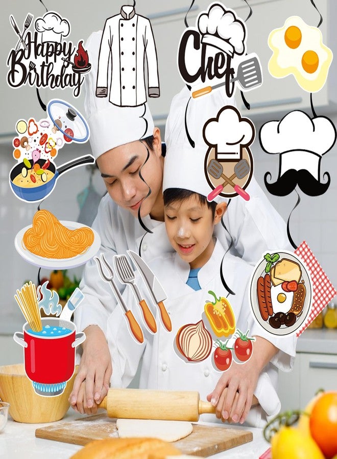 MZ.ogm 24 Pcs Chef Hanging Swirls, Chef Birthday Party Decorations, MasterChef Cook Party Decorations for Cooker Kitchen - Image 3