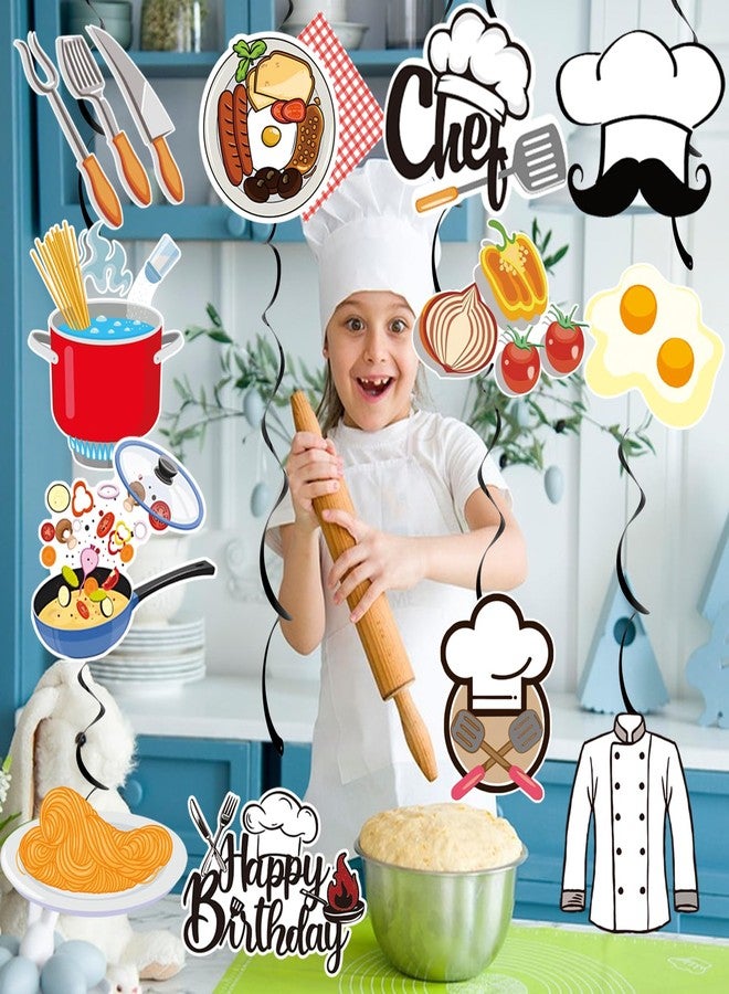 MZ.ogm 24 Pcs Chef Hanging Swirls, Chef Birthday Party Decorations, MasterChef Cook Party Decorations for Cooker Kitchen - Image 4