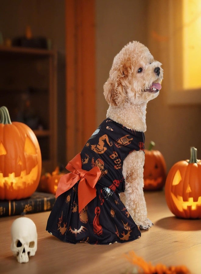 تونج كلاود زي تنكري خفيف الوزن على شكل عنكبوت وقرع من تونغ كلاود للهالوين، زي للكلاب، فستان جرو، فستان حفلة للكلاب، قطعة واحدة مع فيونكة، ملابس للقطط في العطلات - Image 3