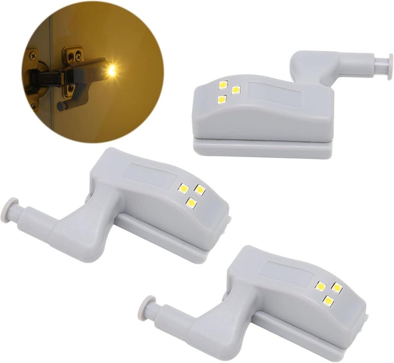 HEEPDD 10 Sets Cabinet Hinge LED Light, with 3 Brightness Modes, Motion Sensor Activated for Kitchen, Closet and Living Room 10 Sets Cabinet Hinge LED Light, ABS Material Nan Lighting (Warm + - Image 4