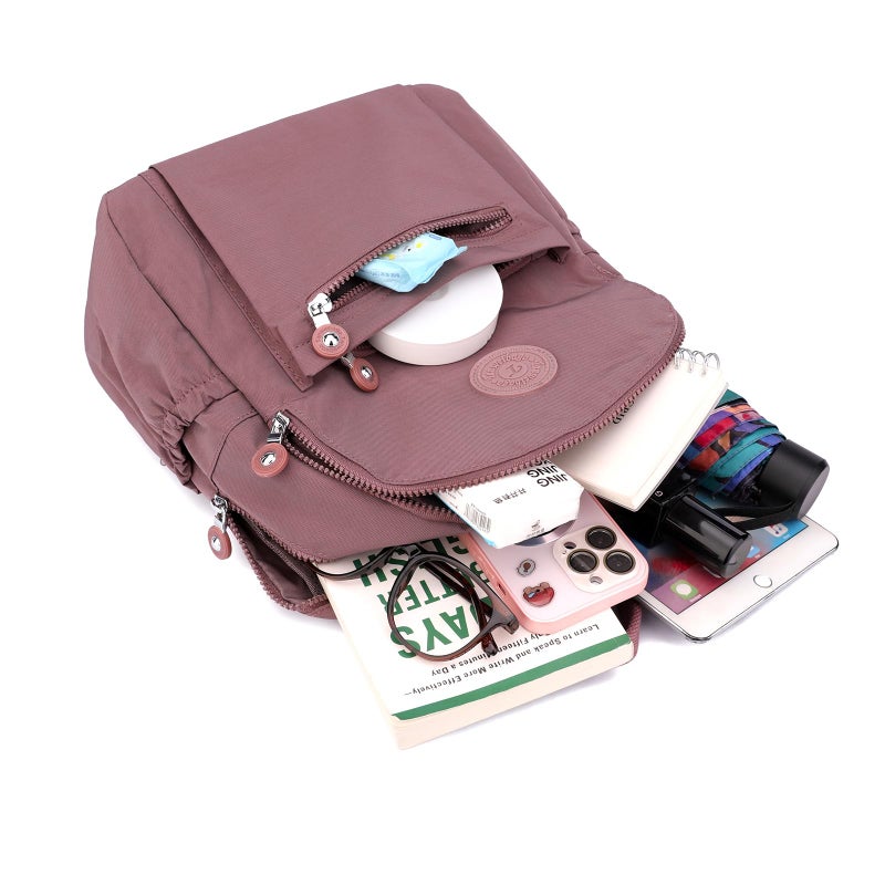 Tanweibago Mini Nylon Women Backpacks,11L Small Ladies backpacks Casual Lightweight Women Shopping Travel Daypack (Carmine) - Image 4