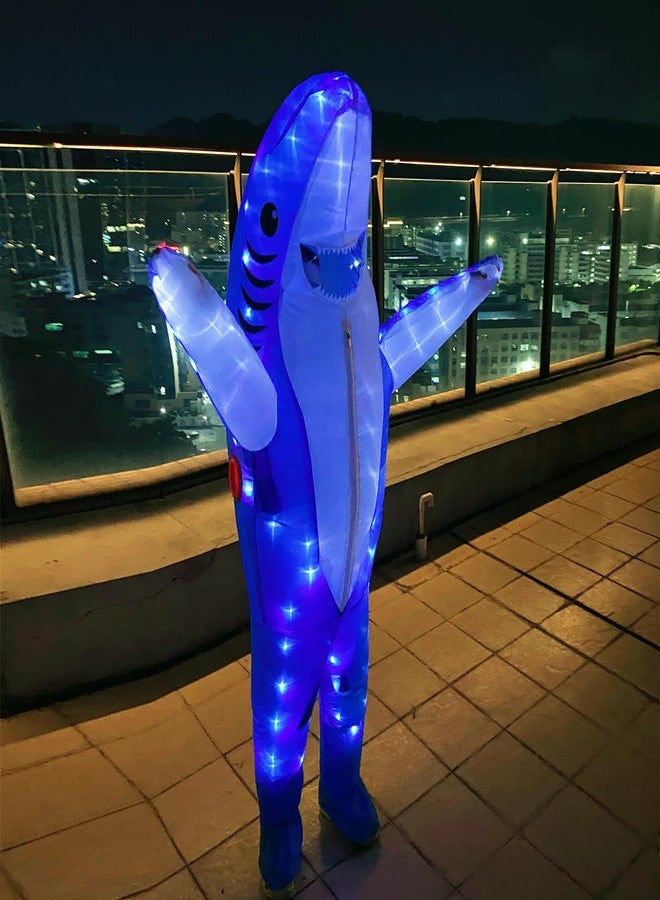 LEDPATY Kids Inflatable Costumes Shark Dress Up for Halloween Funny Costumes Cosplay Fantasy Costume (Blue Shark, Kids 7-13T) - Image 3
