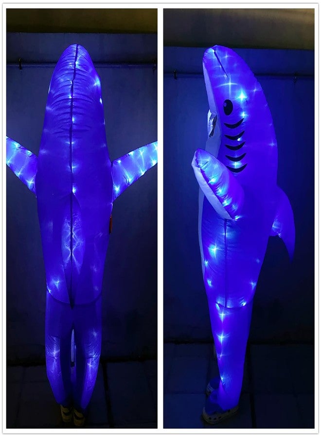 LEDPATY Kids Inflatable Costumes Shark Dress Up for Halloween Funny Costumes Cosplay Fantasy Costume (Blue Shark, Kids 7-13T) - Image 4