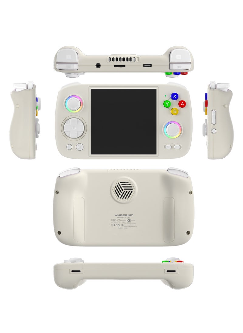 ANBERNIC  - ANBERNIC RG Cube Retro Handheld Game Console 64bit Android 13 Unisoc T820 3.95 Inch IPS Screen Hall Joystick RGB lighting effect (White) - Image 1