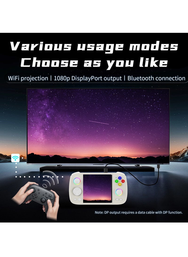 ANBERNIC  - ANBERNIC RG Cube Retro Handheld Game Console 64bit Android 13 Unisoc T820 3.95 Inch IPS Screen Hall Joystick RGB lighting effect (White) - Image 1