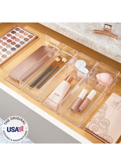 STORi 6 Piece Clear Plastic Vanity And Desk Drawer Organizers Set  - Image 2