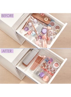 STORi 6 Piece Clear Plastic Vanity And Desk Drawer Organizers Set  - Image 3