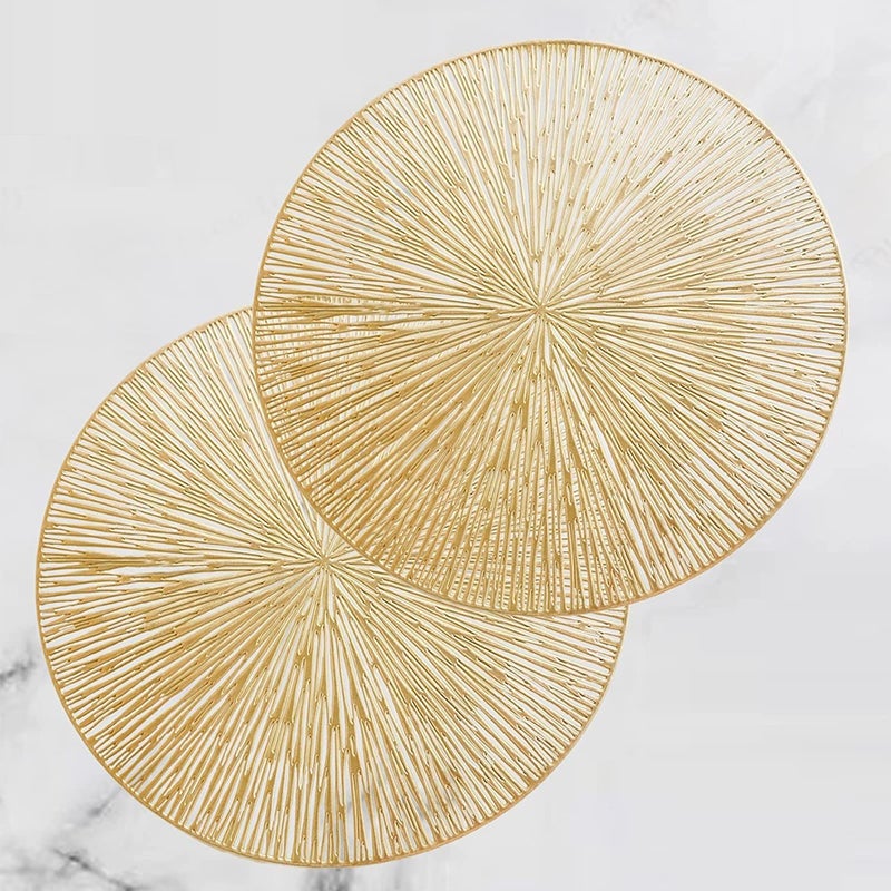Luxula PVC Vinyl Plastic Stain Resistant HeatResistant Round Table Place mats Hot Vessels for Kitchen Dining Table Sun Shape 6 PCS - Image 4
