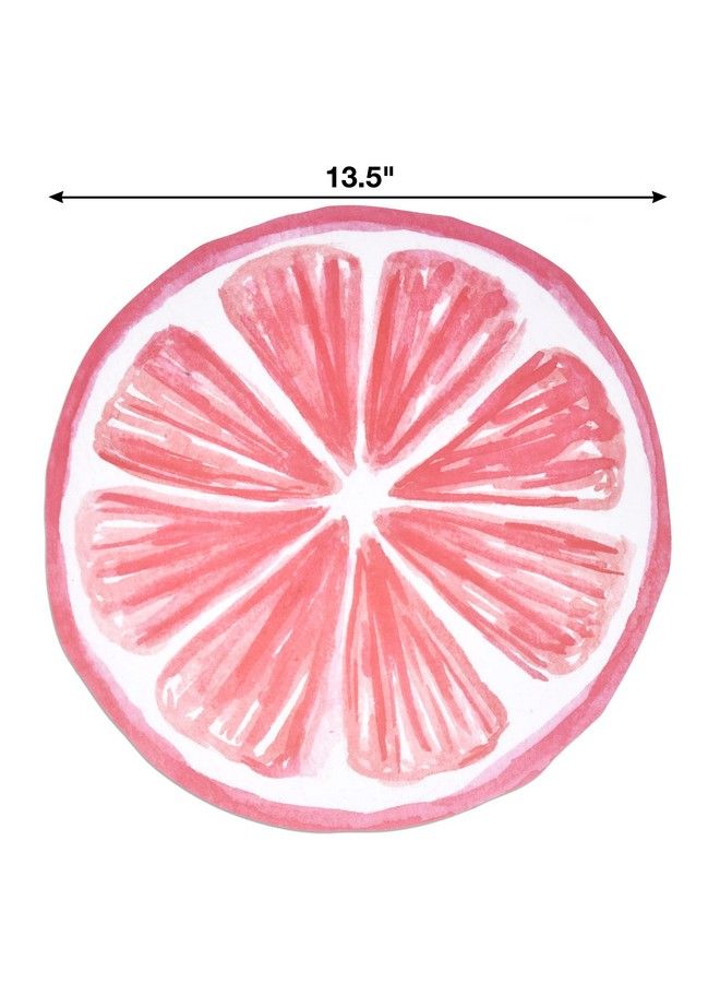Disposable Round Citrus Fruit Paper Place Mats 60 Pack 13.5" Summer Tropical Fruits Slices Lemon Lime Orange Grapefruit Table Mat For Spring Dinner Picnic Bbq Setting Birthday Party Supplies Decor