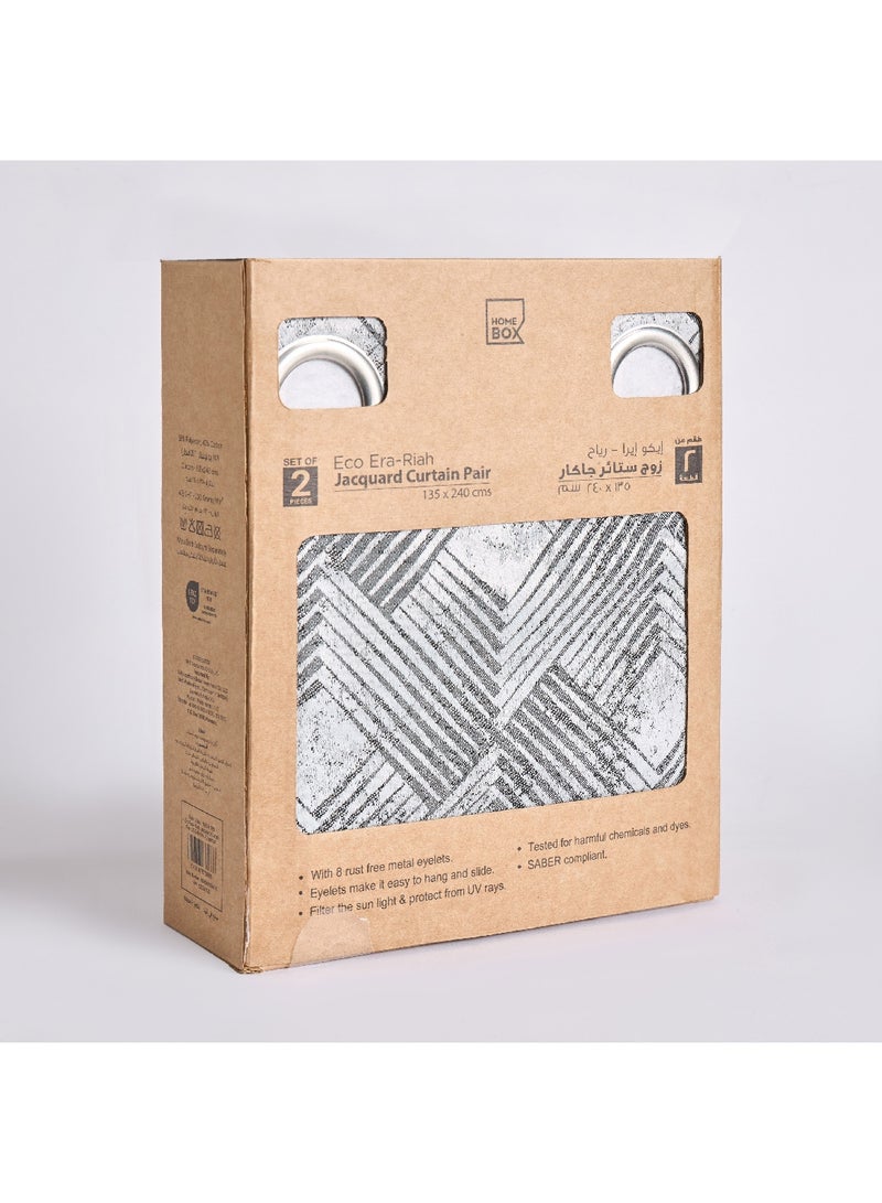 Home Box Eco Era Riah 2-Piece Jacquard Curtain Set 280 x 135 cm - Image 4