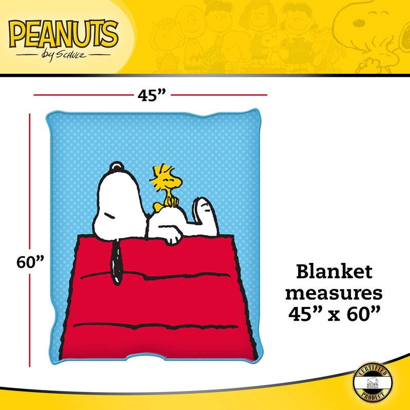 Silver Buffalo Peanuts Snoopy & Woodstock 45 x 60 Inch Fleece Throw Blanket - Image 2