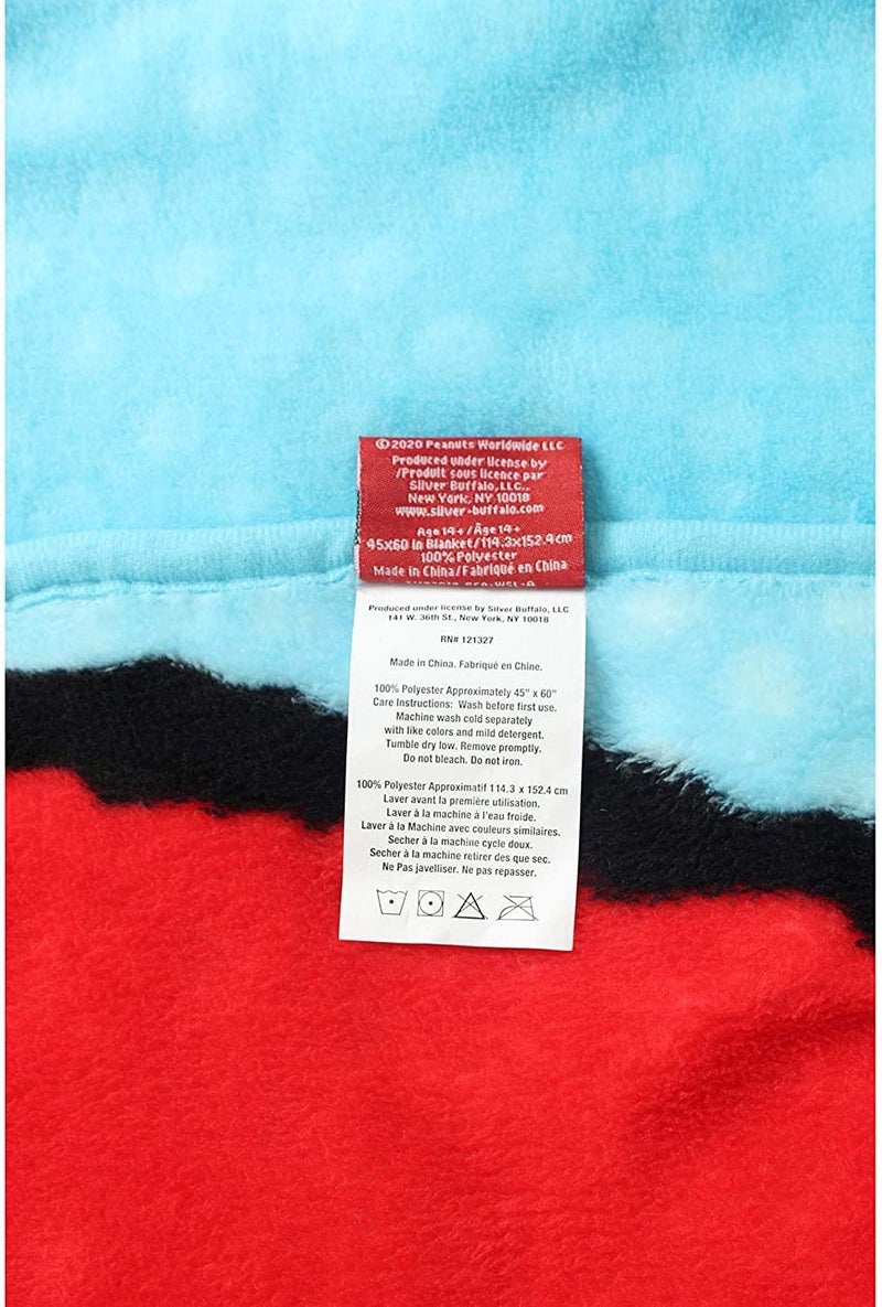 Silver Buffalo Peanuts Snoopy & Woodstock 45 x 60 Inch Fleece Throw Blanket - Image 5