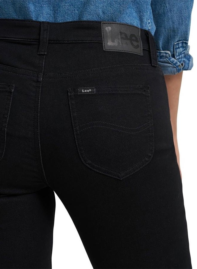 LEE Womens Legendary Mid Rise Straight Leg Jean, Dark Wander - Plaid Fleece Lined, 16 - Image 3