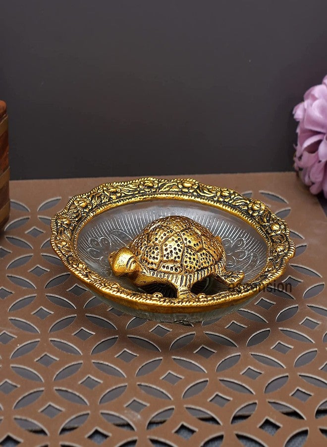 ascension Crafts Metal Feng Shui Tortoise on Plate Showpiece Tortoise for Good Luck Kachuwa Good Luck Home Decorative Items Decorative Items for Living Room & Feng Shui Items for Home - Image 2