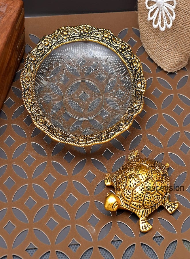 ascension Crafts Metal Feng Shui Tortoise on Plate Showpiece Tortoise for Good Luck Kachuwa Good Luck Home Decorative Items Decorative Items for Living Room & Feng Shui Items for Home - Image 3