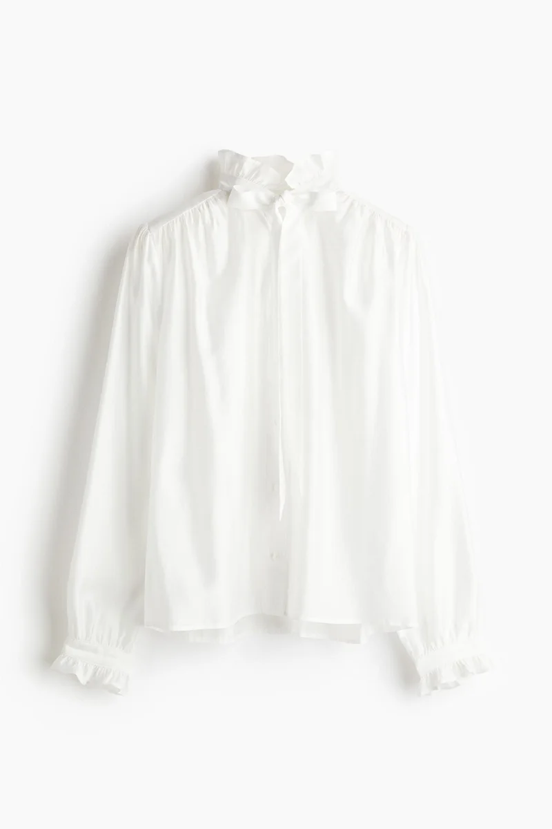 اتش اند ام Bow-collar blouse