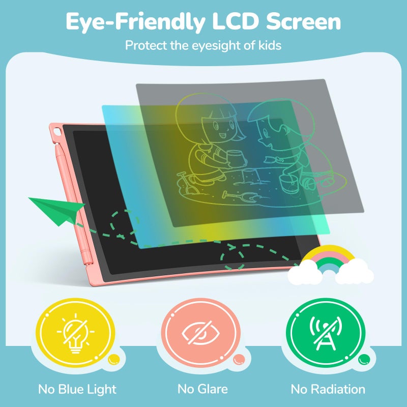 TECJOE 2 Pack LCD Writing Tablet, 8.5 Inch Colorful Doodle Board Drawing Tablet for Kids, Kids Travel Games Activity Learning Toys Birthday Gifts for 3 4 5 6 Year Old Boys and Girls Toddlers - Image 5