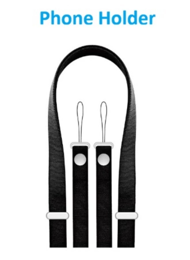 2-in-1 Neck and Wrist Phone Holder, Multifunctional Adjustable and Durable Lanyard, Compatible with All Types of Smartphones black - Image 1