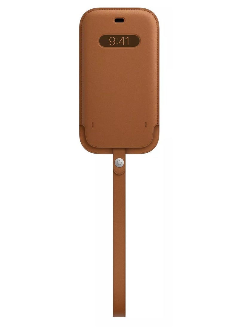Generic Leather Sleeve Case with MagSafe for iPhone 12 mini - Saddle Brown  - Image 1