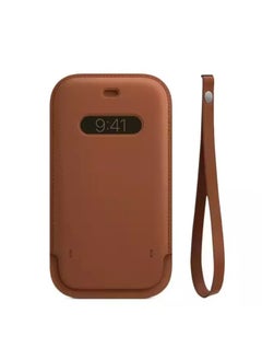 Generic Leather Sleeve Case with MagSafe for iPhone 12 mini - Saddle Brown  - Image 2