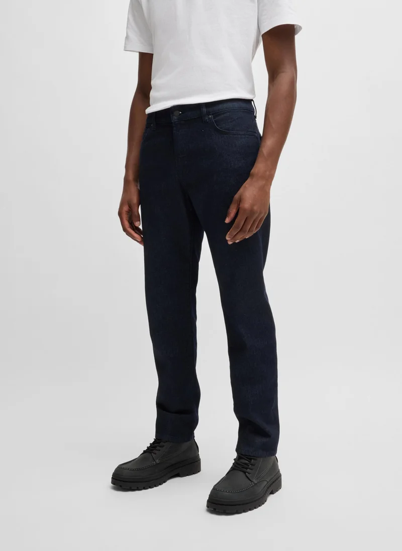 BOSS Maine Regular-fit jeans in deep indigo comfort-stretch denim