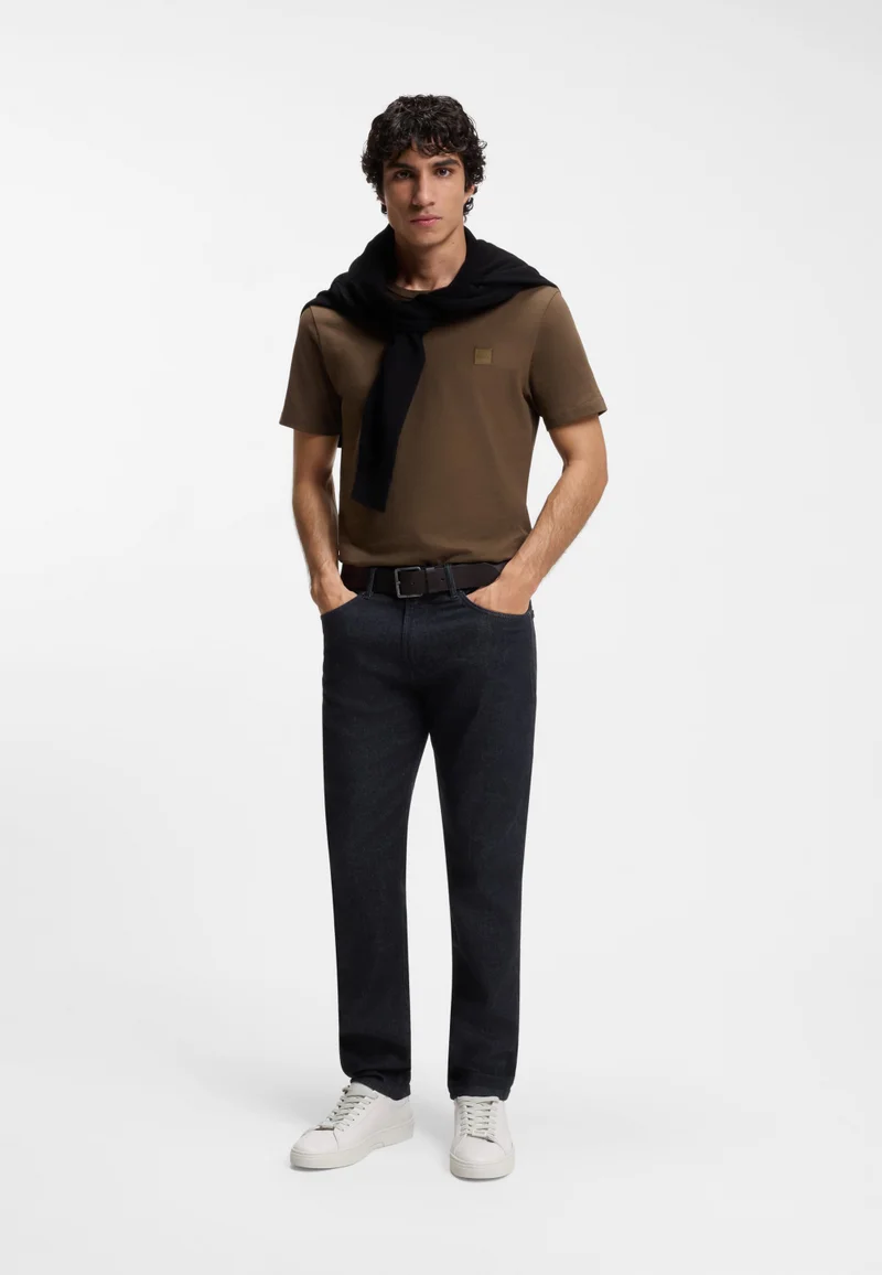 BOSS Maine regular-fit jeans in dark-blue stretch denim