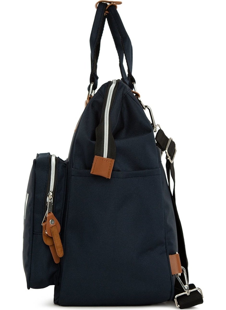 Bagmori Printed Pocket Mother Baby Care Backpack Navy Blue  - Image 3