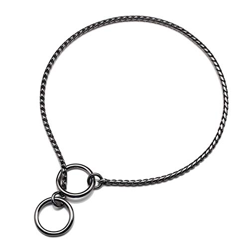 Mogoko Stainless Steel Dog Choke Chain Collar Puppy Metal Snake Chain Slip Collar Pet Titan Training Walking Choker Black24050mm - Image 1