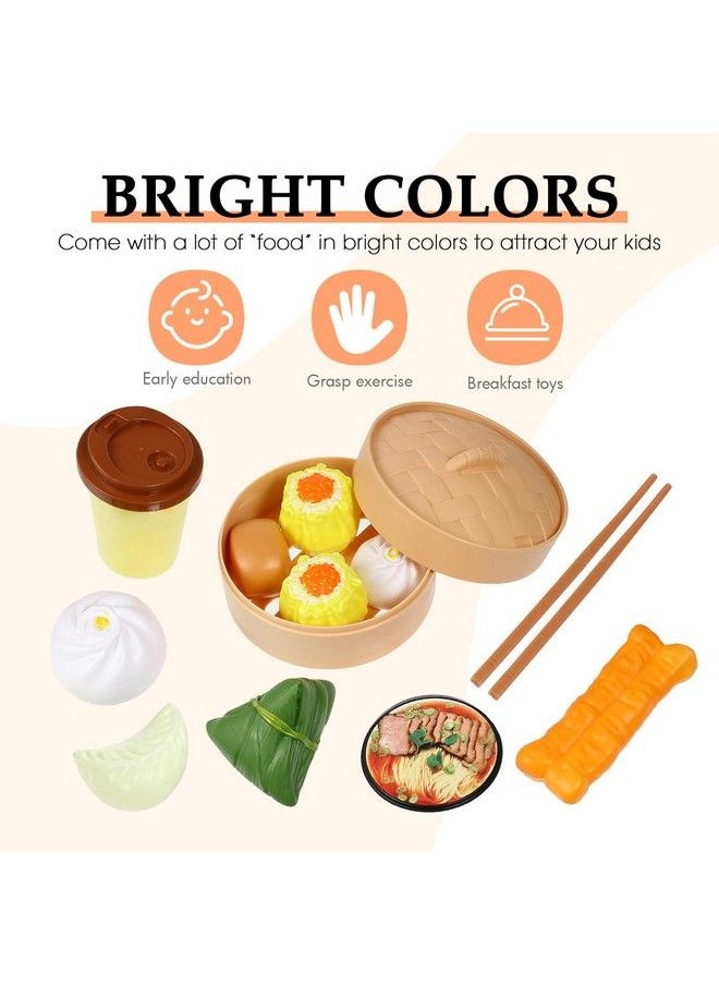 NUOBESTY - Chinese Breakfast Pretend Play Food Sets For Kids Kitchen 2 Sets Chinese Breakfast Mini Food Play Set Children Pretend Play Toy For Children Family Dollhouse Furniture - Image 1