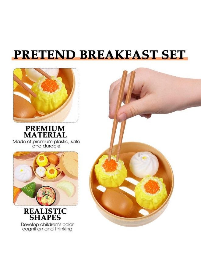 NUOBESTY - Chinese Breakfast Pretend Play Food Sets For Kids Kitchen 2 Sets Chinese Breakfast Mini Food Play Set Children Pretend Play Toy For Children Family Dollhouse Furniture - Image 1