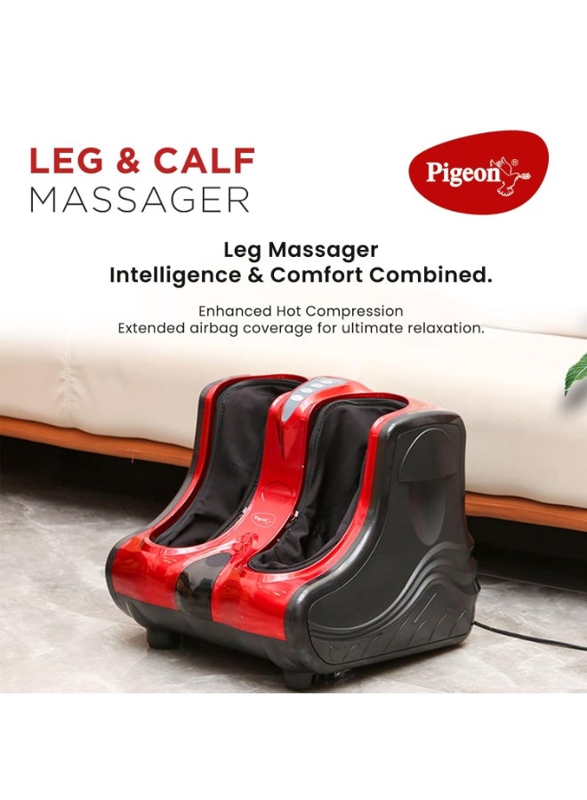 Pigeon Electric Neura Calf, Foot and Leg Massager for Home | Pain Relief Massage for Legs | Heat with 4 Vibration Motors | Rolling and Kneading - Improve Blood Circulation, Red - Image 2
