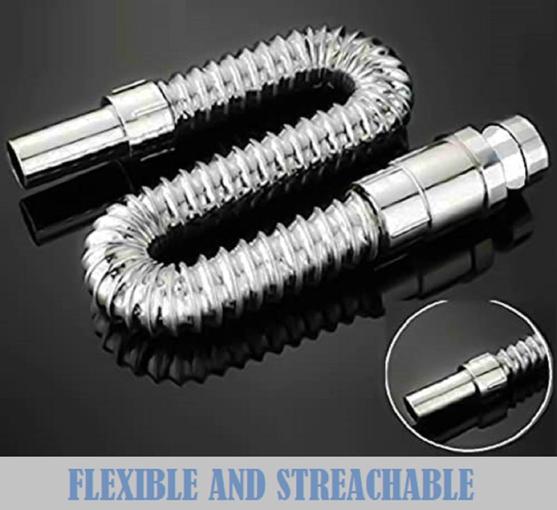 PEFKO PFK029 PVC Water Outlet Flexible & Streachable Waste Pipe for Bathroom Wash Basin/Kitchen Sink (SILVER [ CHROME FINISH ], PACK OF 1) - Image 5