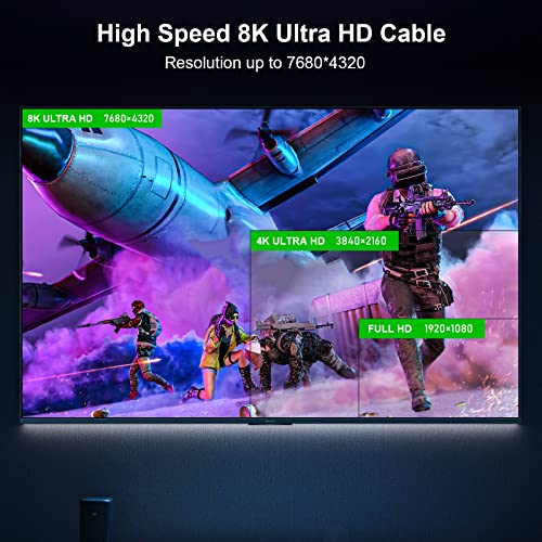 FIBBR 8K HDMI Fiber Optic Cable 6ft, 48Gbps HDMI 2.1 Cable/AOC Support 8K@60Hz, 4K@120Hz/144Hz HDR eARC Dolby Atmos HDCP 2.2&2.3 Compatible with PS5, Xbox Series X, PC, TV - Image 5