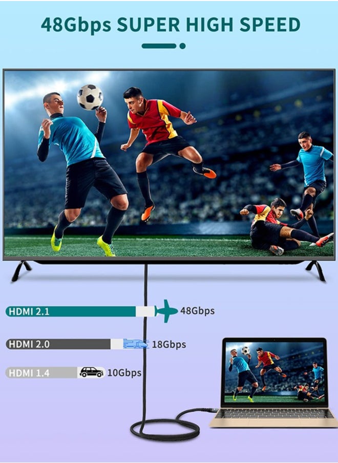 chixing كابل HDMI 8K 10K 4K 48 جيجابت في الثانية 3m كابل HDMI 2.1HDMI إلى كابل HDMI، متوافق مع Roku TV/PS5/HDTV/Blu-ray  - Image 2