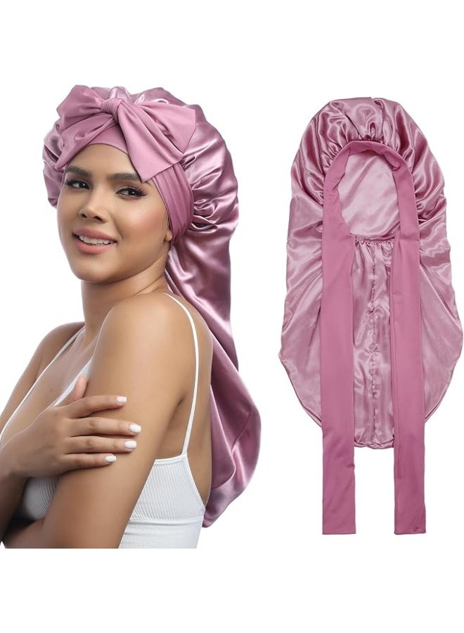 النساء طبقة مزدوجة طويلة الساتين بونيت طويلة الساتين بونيت (حزمة من 1) - Image 1