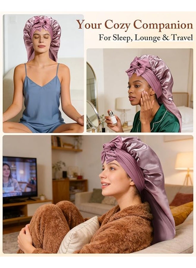 النساء طبقة مزدوجة طويلة الساتين بونيت طويلة الساتين بونيت (حزمة من 1) - Image 4