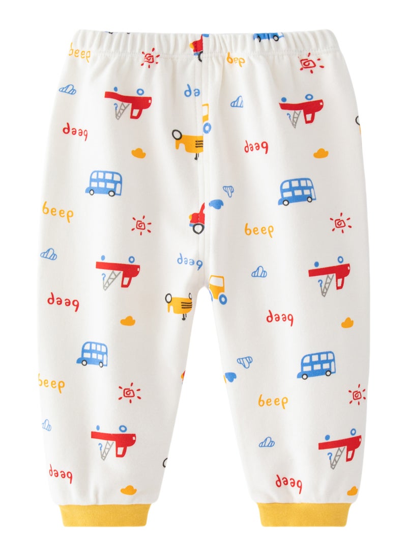 Kids Baby Lounge Set - Cotton Rich Long Sleeve Top & Pants, Soft Knit, 3 Cute Prints, Medium Weight - For 6-36 Months  - Image 4