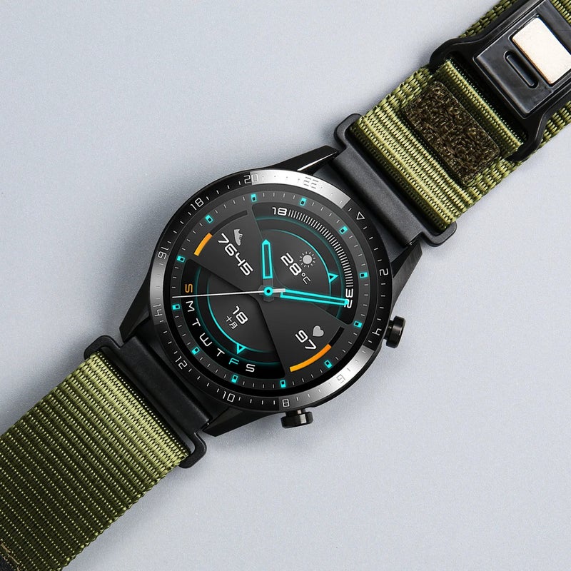Bluejw 20/22mm Magnetic Nylon Sport Band for Samsung Galaxy Watch 7 & Garmin - Replacement Woven Strap - Image 4