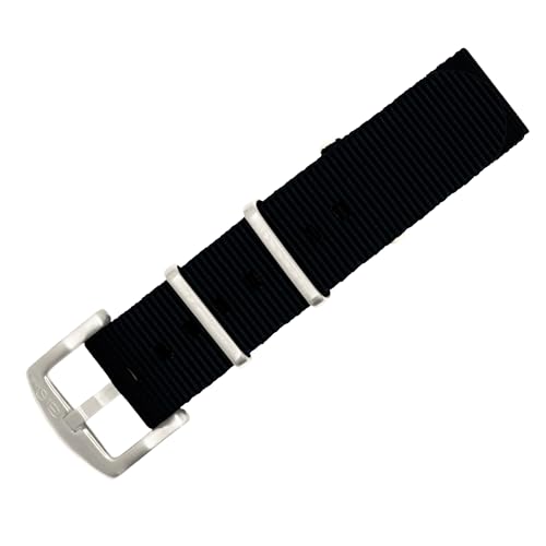 BluShark - Original Collection Military-Style Waterproof Watch Strap, Fits All Timepiece Brands, Durable Nylon Wristwatch Accessories with Stainless Steel Buckle, Black, 20mm - Image 1
