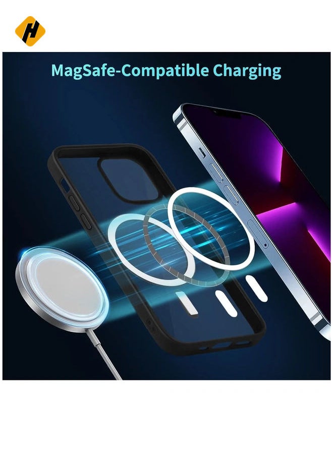 Generic - iPhone 13 Pro Max Case Clear Magsafe Slim Cover, Ultra-Thin Shockproof and Anti-Yellow Transparent Protective Cover Compatible for Apple iPhone 13 Pro Max 6.7 inch - Black - Image 1