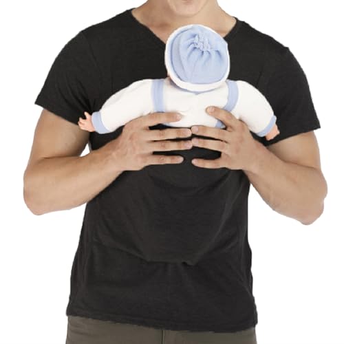 amropi Men's Baby Carrier Soothe V Neck Short Sleeve Kangaroo T Shirt (Black,XXL) - Image 1